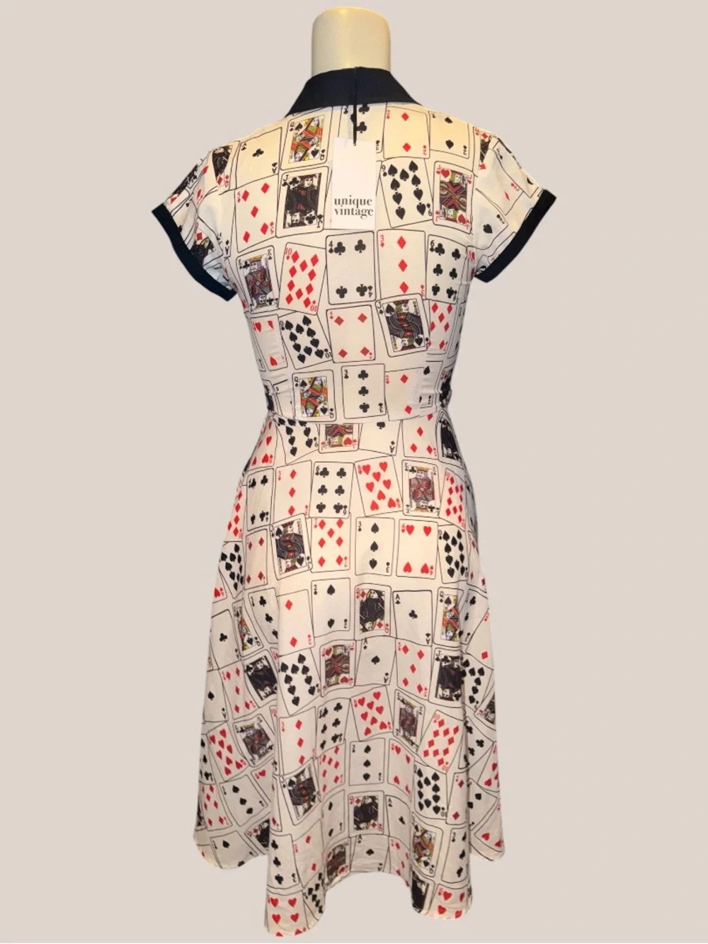 Unique Vintage Card Deck Print Retro NWT 50s era dress